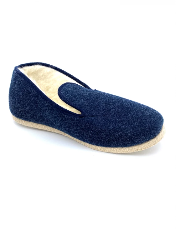 Chausson Charentaise En Feutre Marine | Grande Pointure Homme | FARGEOT Marine 1 Chausson Charentaise En Feutre Marine | Grande Pointure Homme | FARGEOT Marine