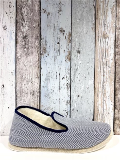 L'atelier Charentaises Charentaise En Laine Marine | Grande Taille Homme | RONDINAUD Marine