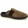 Chausson Mule Tissus Marron | Grande Taille Homme | FARGEOT Marron