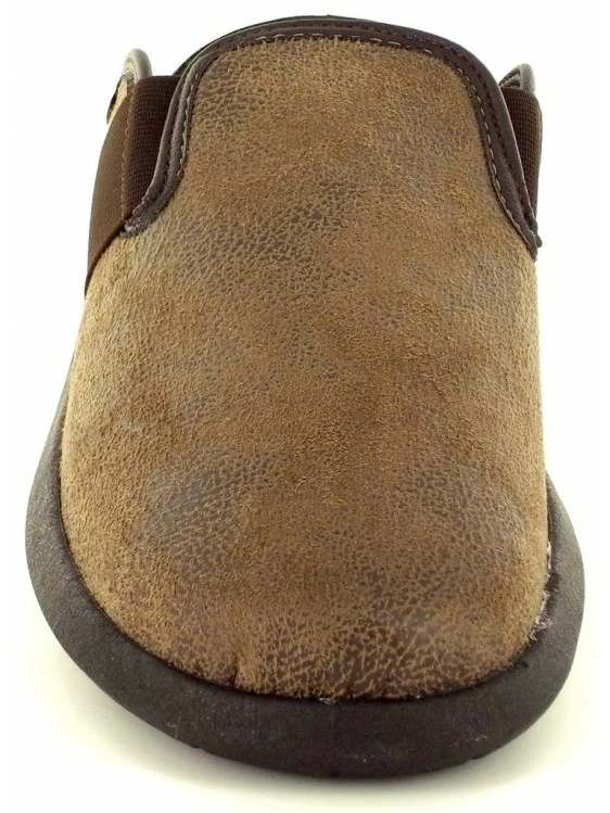 Chausson Mule Tissus Marron | Grande Taille Homme | FARGEOT Marron 3 Chausson Mule Tissus Marron | Grande Taille Homme | FARGEOT Marron – Image 3