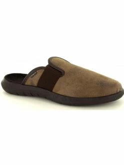 Chausson Mule Tissus Marron | Grande Taille Homme | FARGEOT Marron