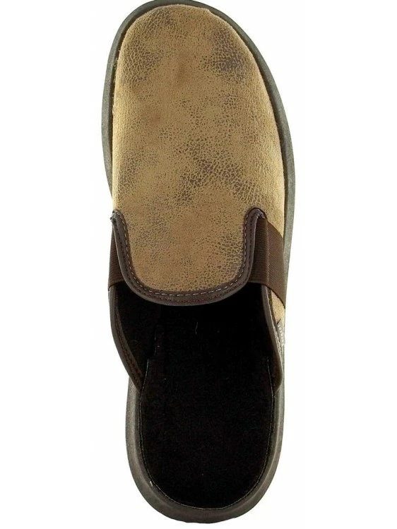 Chausson Mule Tissus Marron | Grande Taille Homme | FARGEOT Marron 5 Chausson Mule Tissus Marron | Grande Taille Homme | FARGEOT Marron – Image 5