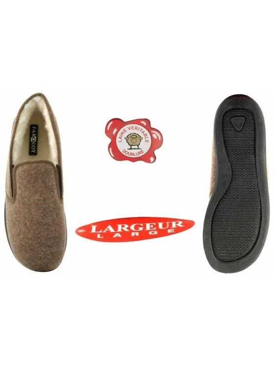 Chausson Feutre/laine Marron | Grande Taille Homme | FARGEOT Marron 3 Chausson Feutre/laine Marron | Grande Taille Homme | FARGEOT Marron – Image 3