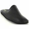 Chausson Mule En Cuir Noir | Grande Taille Homme | EXQUISE Noir