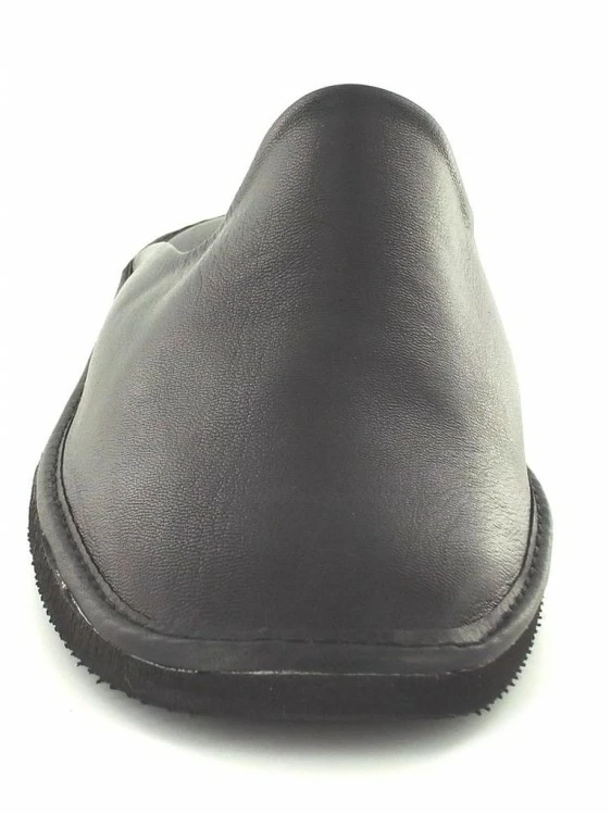 Chausson Mule En Cuir Noir | Grande Taille Homme | EXQUISE Noir 5 Chausson Mule En Cuir Noir | Grande Taille Homme | EXQUISE Noir – Image 5