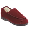 Chausson à Velcro Tissus Bordeaux | Grande Pointure Homme | FARGEOT Marine