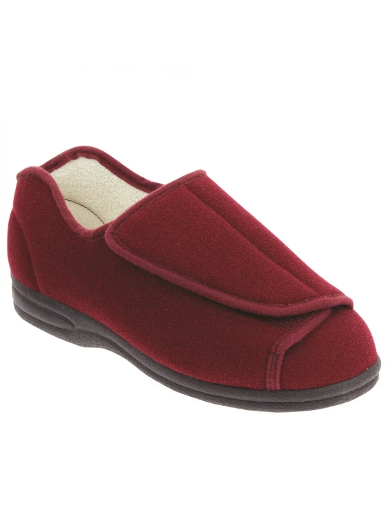 Chausson à Velcro Tissus Bordeaux | Grande Pointure Homme | FARGEOT Marine 1 Chausson à Velcro Tissus Bordeaux | Grande Pointure Homme | FARGEOT Marine